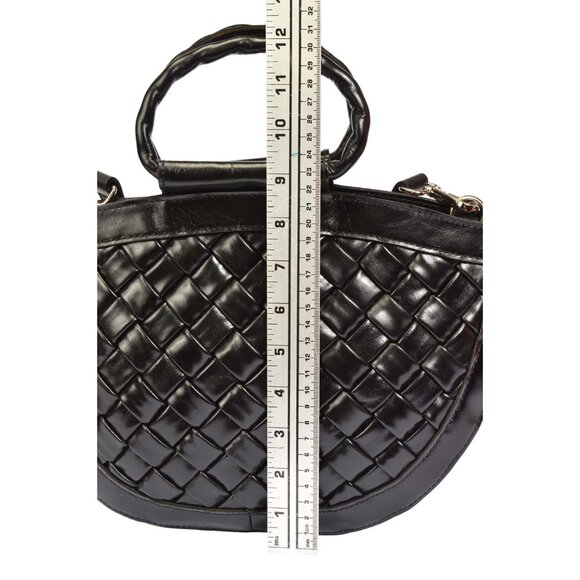 PATRICIA NASH OSSI WOVEN SATCHEL BLACK (SHOULDER STRAP ADDED) - Picture 12 of 15